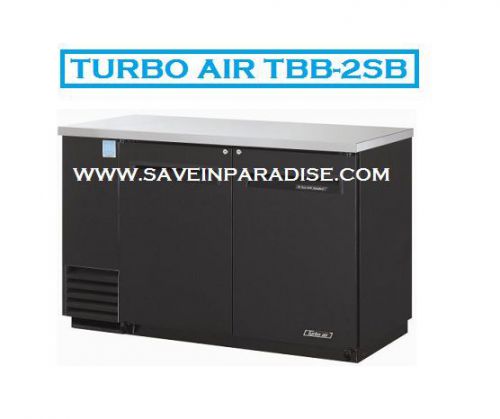 Turbo air tbb-2sb 2-door 59&#034; black vinyl back bar cooler for sale