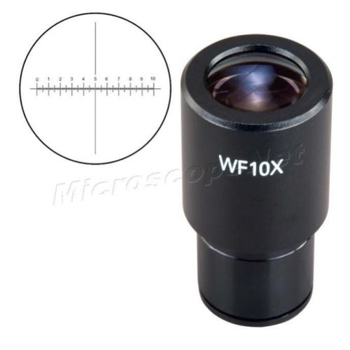 Wide field10x high eye-point microscope eyepiece with crosshair 0.1mm reticule for sale