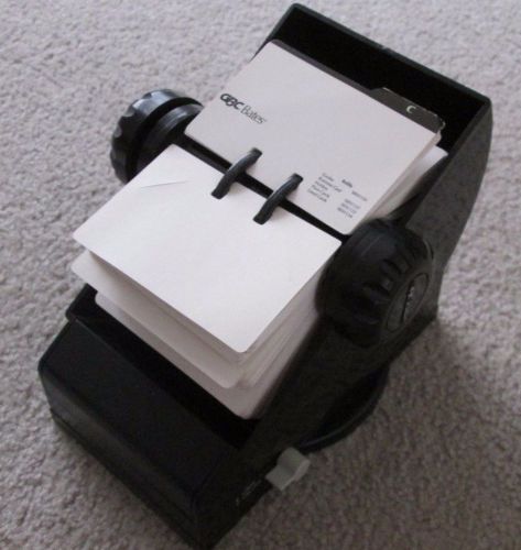 Black open gbc bates rotary card file w/400+ cards - model prb24 for sale