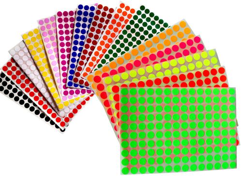 Small Dot Stickers 3/8 Inch Circle Labels 0.375 Size 10 mm 1400 Pack 10 Sheets