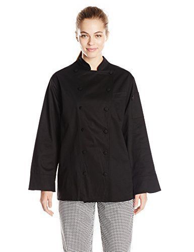 Dickies Chef Womens Annabella Executive Coat, Black, 3X