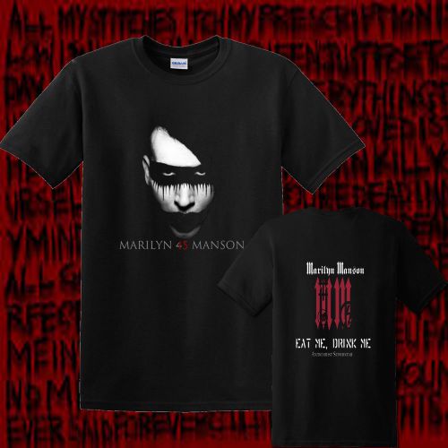 MARILYN MANSON Rock T-shirt, Metal GOTH, Black Cotton Shirt Unisex, Music NEW
