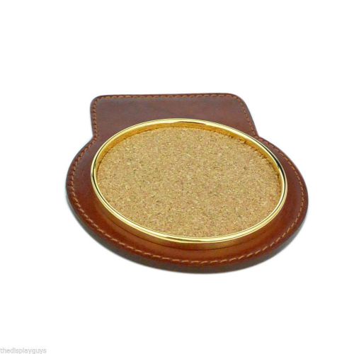 Deluxe Copper Gold and Brown Absorbent Cork Coaster with Rim