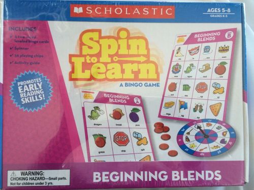 NEW SCHOLASTIC 9780545402224 Spin to Learn, Beginning Blends, Ages 4 to 7