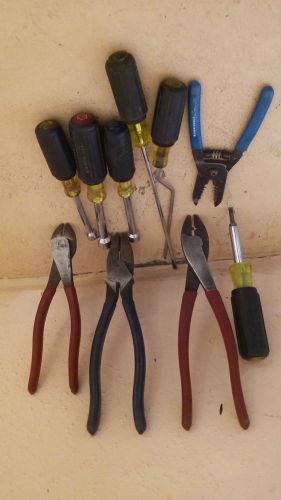 Lot of 10 KLEIN Tools Pliers Used