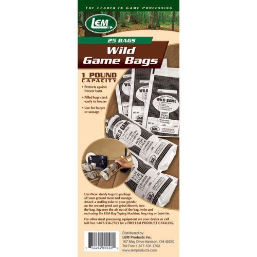1 lb. Wild Game Bags - 25 count LEM