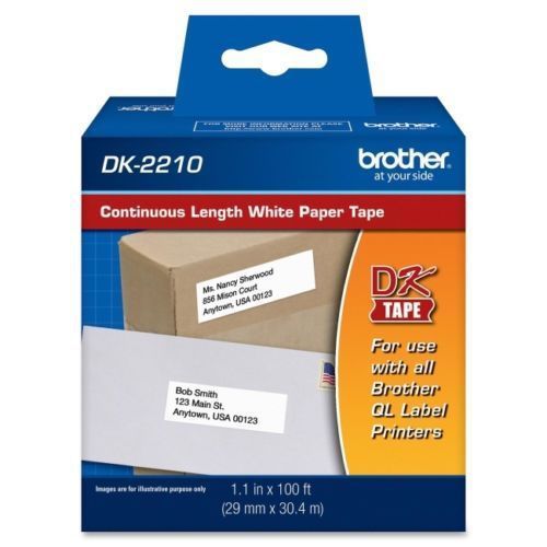 NEW BROTHER DK2210 Continuous Length White Paper Tape 1.1X100ft