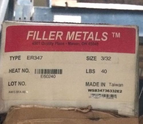 Filler metals er347 stainless steel tig wire 3/32&#034; 40 lbs new!! for sale
