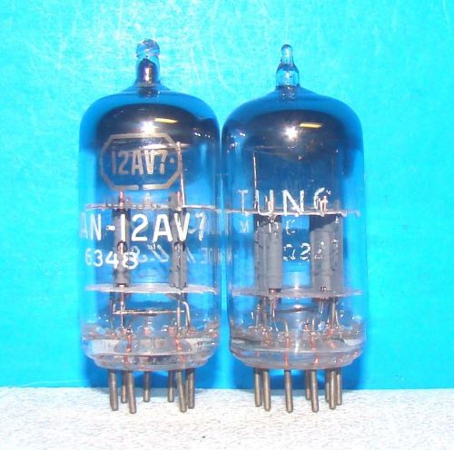 12AV7 Tung-Sol vacuum tubes 2 valve amplifier electron radio vintage tested 5965