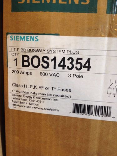 SIEMENS ITE VACU-BREAK SWITCH PLUG 200A  BOS 14354 - New In Box + Free Shipping