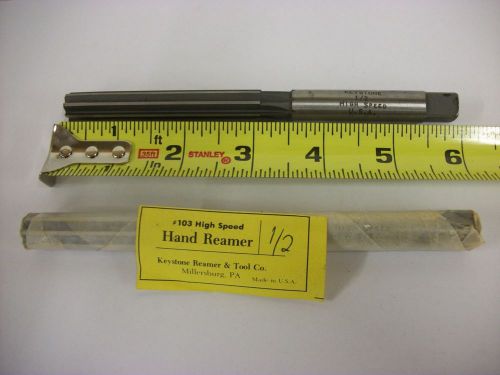 NEW Hand Reamer 1/2&#034; Straight Flute 3&#034; Cutting Area 6&#034; Long 8 Flutes U.S.A.