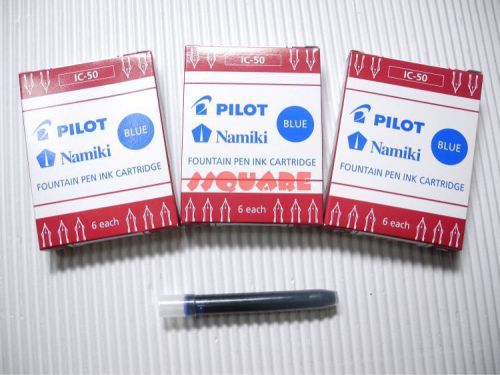 18 x Pilot IC-50 Namiki Capless Fountain Pen Ink Cartridges, Blue (3 Boxes)