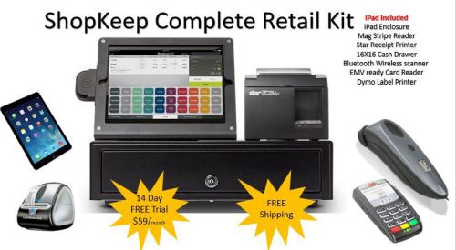 Shopkeep point of sale retail hardware kit with i pad - free shipping for sale