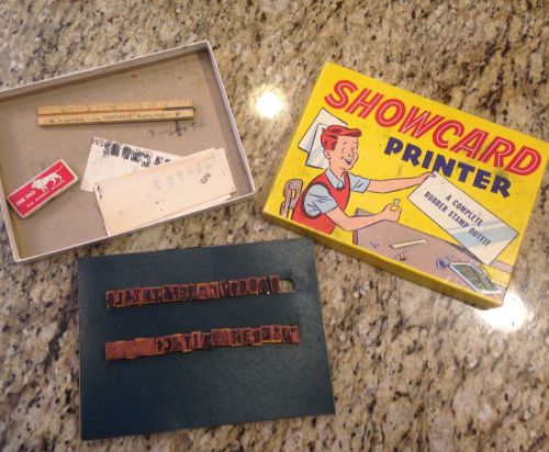 Vintage Showcard printer show card stamps with box stamps ink
