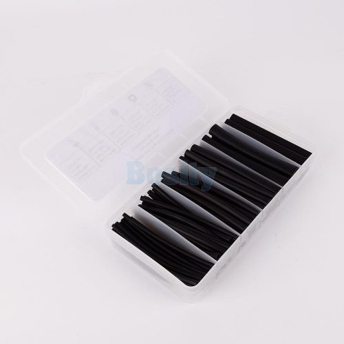87pcs 3:1 black pvc heat shrink tubing tube sleeving cable wrap wire kit diy for sale