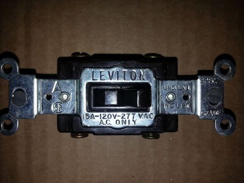 Leviton - 15 Amp Black Toggle Switch (Opened) - Wider Updated Style