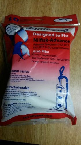 Janitized: (jan-advspec-210) paper premium commercial vacuum bags (1 pack of 10) for sale