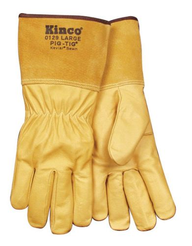 Tig Welding Gloves Kinco 0129-L Thin,yet Strong Pigskin, sewn w/Kevlar, 4&#034; cuff