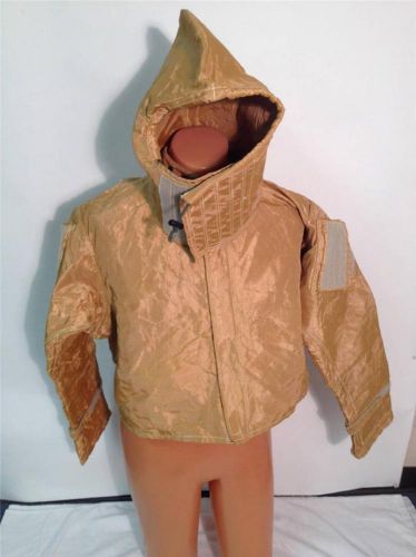 PREOWNED DSCP LARGE  WELDERS HEAT TREATING JACKET W/HOOD  MILITARY ISSUE