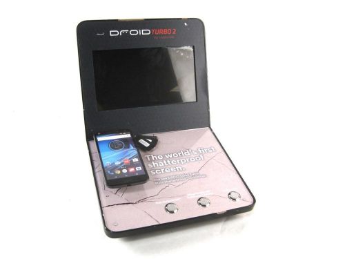 Motorola droid turbo 2 mobile phone demo experiential video store display case for sale