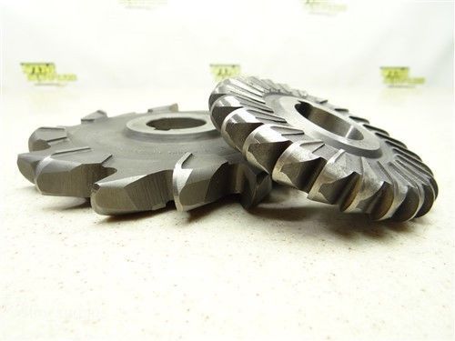 2 hss straight &amp; staggered convex milling cutters 4&#034; to 6&#034; w/ 1-1/4&#034; bores natio for sale