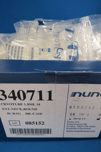 Nunc CryoTube 1.8mL Round bottom w/ Caps Qty 450 # 340711