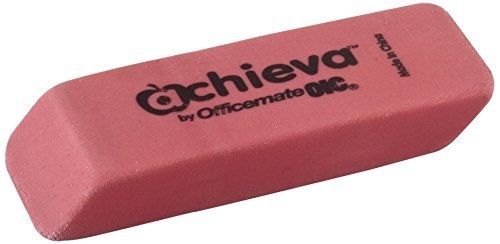 Officemate OIC Achieva Wedge Pencil Erasers, 3 in a Pack, Pink (30235)