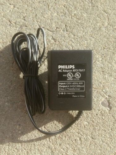 Philips AY3170/17 AC Adaptor 4.5VDC 300mA
