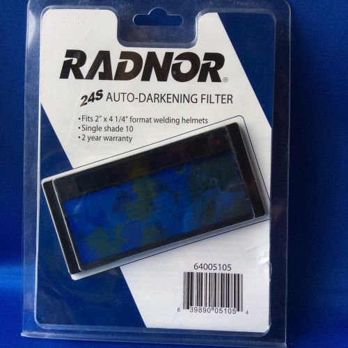 Radnor 24S Auto Darkening Filter Fits 2&#039; x 4 1/4&#034; Welding Helmet Single Shade 10