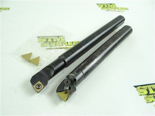Pair of 3/4&#034; shank boring bars kennametal coolant + new inserts for sale
