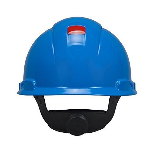 3M Hard Hat with UVicator, H-703V-UV, Vented, 4-Point Ratchet Suspension, Blue