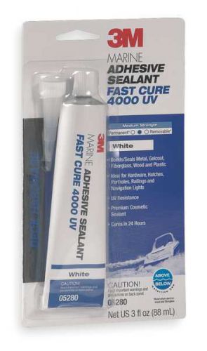 3M (4000UV) Hybrid Adhesive Sealant Fast Cure 4000 UV White, PN05280, 3 oz Tube