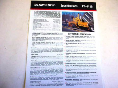 Blaw-Knox PF-4410 Paving Machine Color Brochure