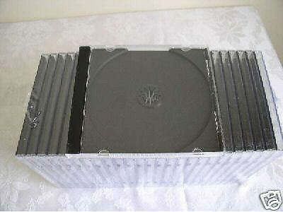 100 new 10.4mm single cd jewel cases with black tray bl110pk for sale
