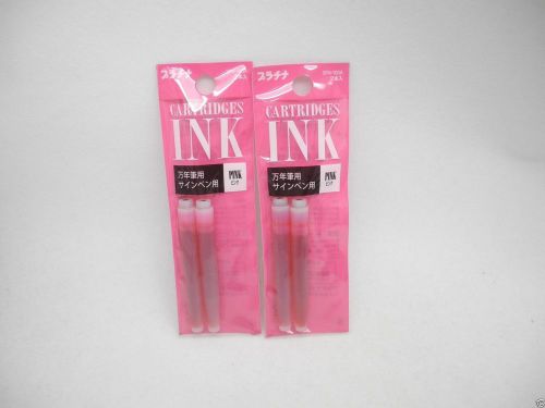 Free Shipping 4 Ink Cartridges for Platinum Preppy Fountain pen Pink