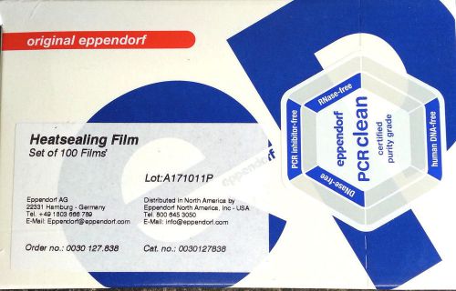 New Box of 100 Original Eppendorf Heatsealing Films 0030127838 PCR Clean