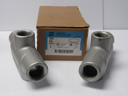 NEW LOT OF 2 CROUSE-HINDS CONDUIT OUTLET BODY TB37 1&#034;