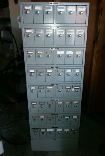Vintage paragon tray 48 drawer cabinet metal for sale