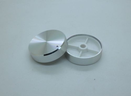 2 x aluminum big hi-fi control knob insert type 40mmdx10mmh chrome 6mm shaft for sale
