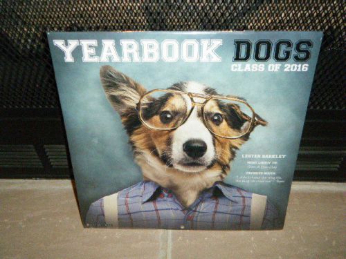 YEARBOOK DOGS CLASS OF 2016 COLLECTOR CALENDAR SEALED COMICAL HUMAN CLOTHES PICS