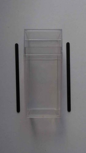 12 - New Reusable 2 piece Clear Container with 150 - 4 inch Black Flat Stirrers