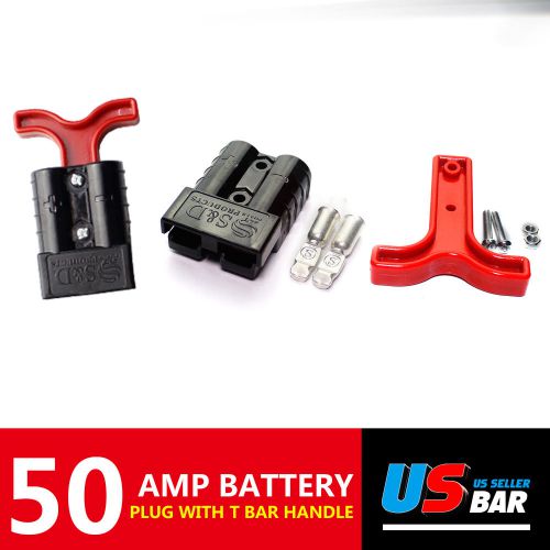 2x Red T-bar Handle/2x Battery Plug Connector Black/4pcs #10/12awg Terminal Pins