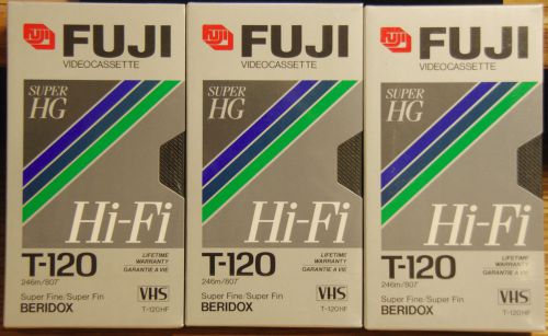 Fuji Super HG T-120 VHS Tapes ( lot of 5 ) - New