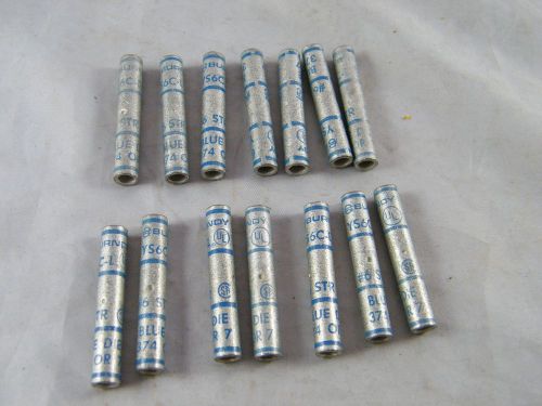 Lot of 14 ~ new ~ burndy butt splice #6 connector ~ blue die ~ part # ys6c-l for sale