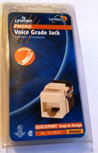 New Lot of 10 LEVITON 41106-A Voice Grade Snap In Jacks Almond Color