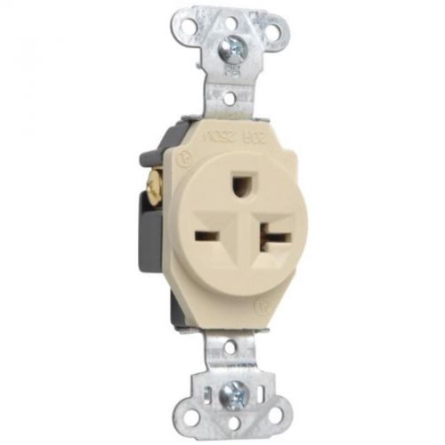 Specification grade single receptacle 20-amp 250-volt, ivory pass and seymour for sale