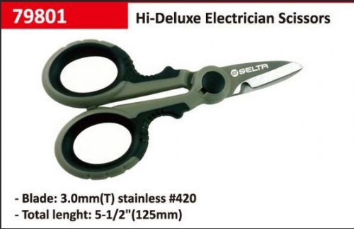 Selta Taiwan Hi-Deluxe 125mm Stainless Steel Electrician Scissors Cutting Notch