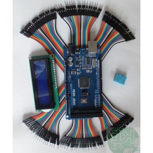 Kit Mega2560 + USB cable + Dubont jumpers +  sensor DHT11 + 1602 LCD Arduino IDE