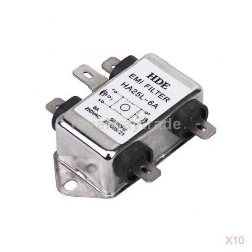 10x Power EMI Filter HA25L-6A 50/60Hz 250V AC