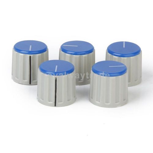5pcs Plastic Potentiometer Control Knob - Blue and Grey
